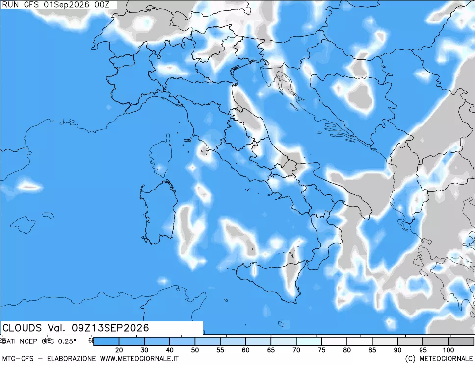 mappa Nuvolosità totale