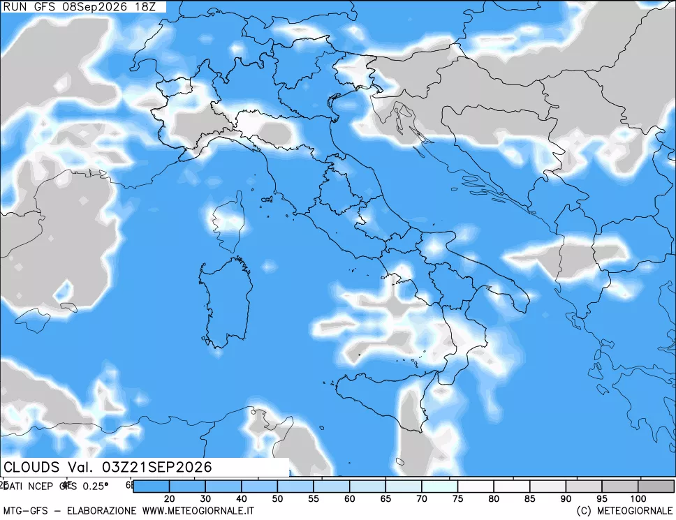 mappa Nuvolosità totale