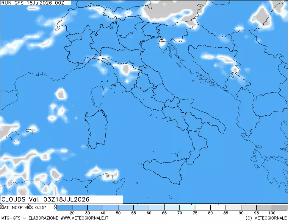 mappa Nuvolosità totale