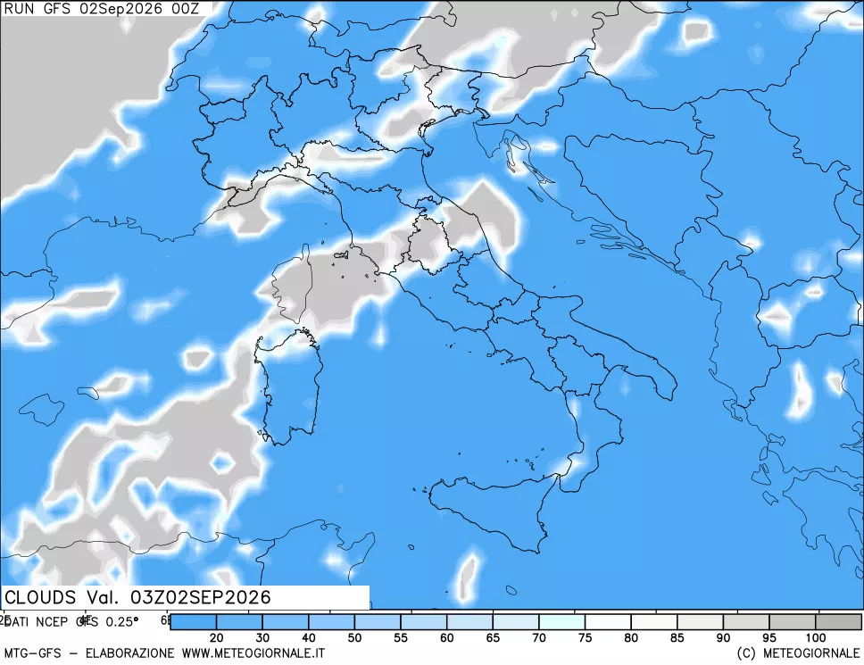 mappa Nuvolosità totale