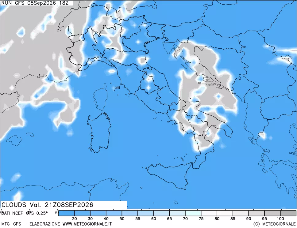 mappa Nuvolosità totale