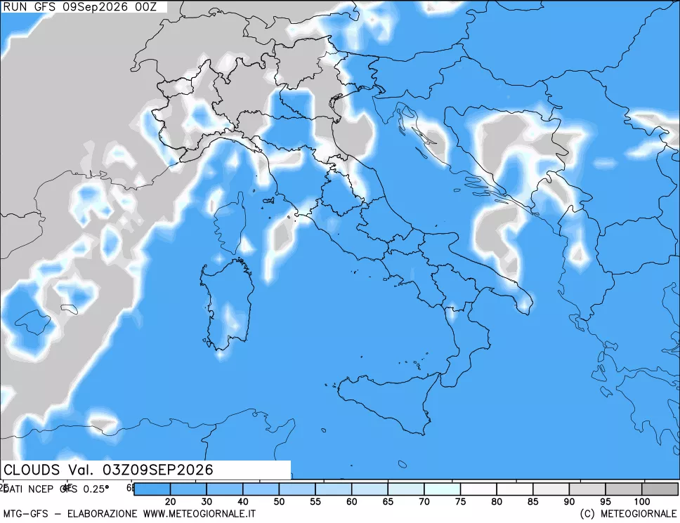 mappa Nuvolosità totale