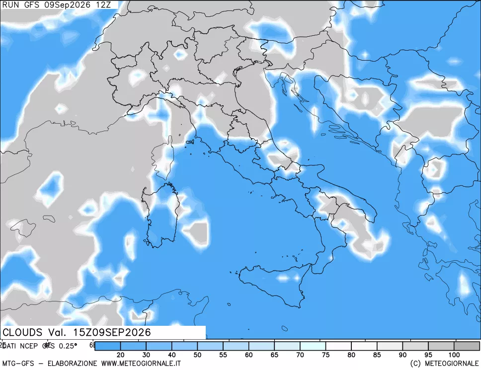 mappa Nuvolosità totale