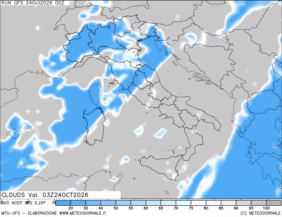 mappa Nuvolosità totale