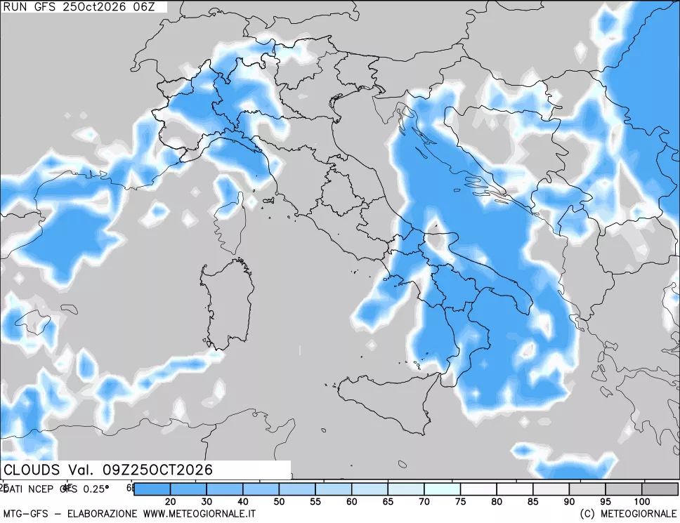 mappa Nuvolosità totale