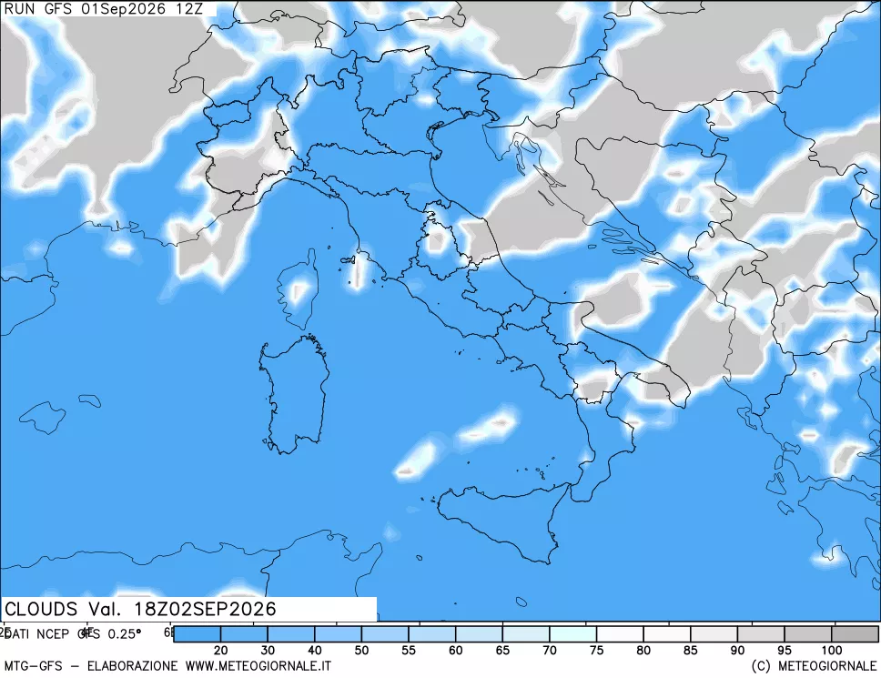 mappa Nuvolosità totale