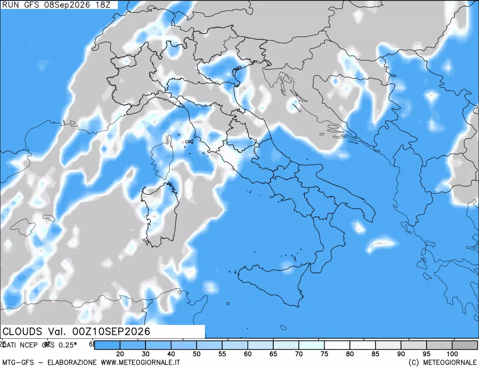 mappa Nuvolosità totale