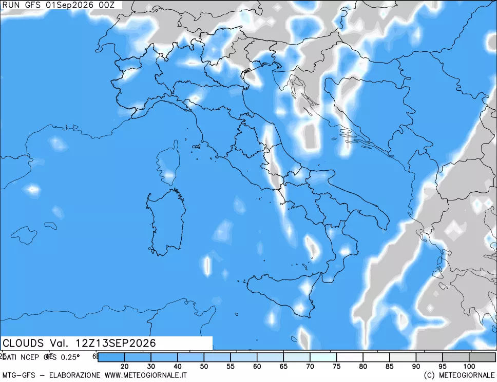mappa Nuvolosità totale