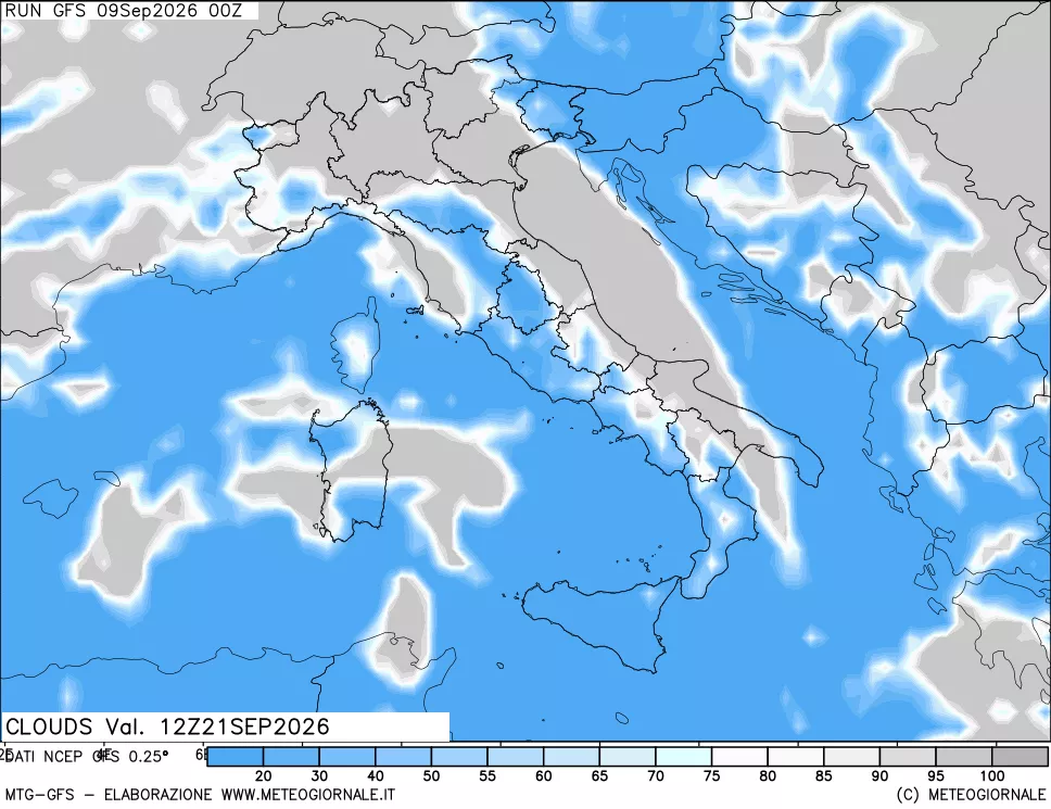 mappa Nuvolosità totale
