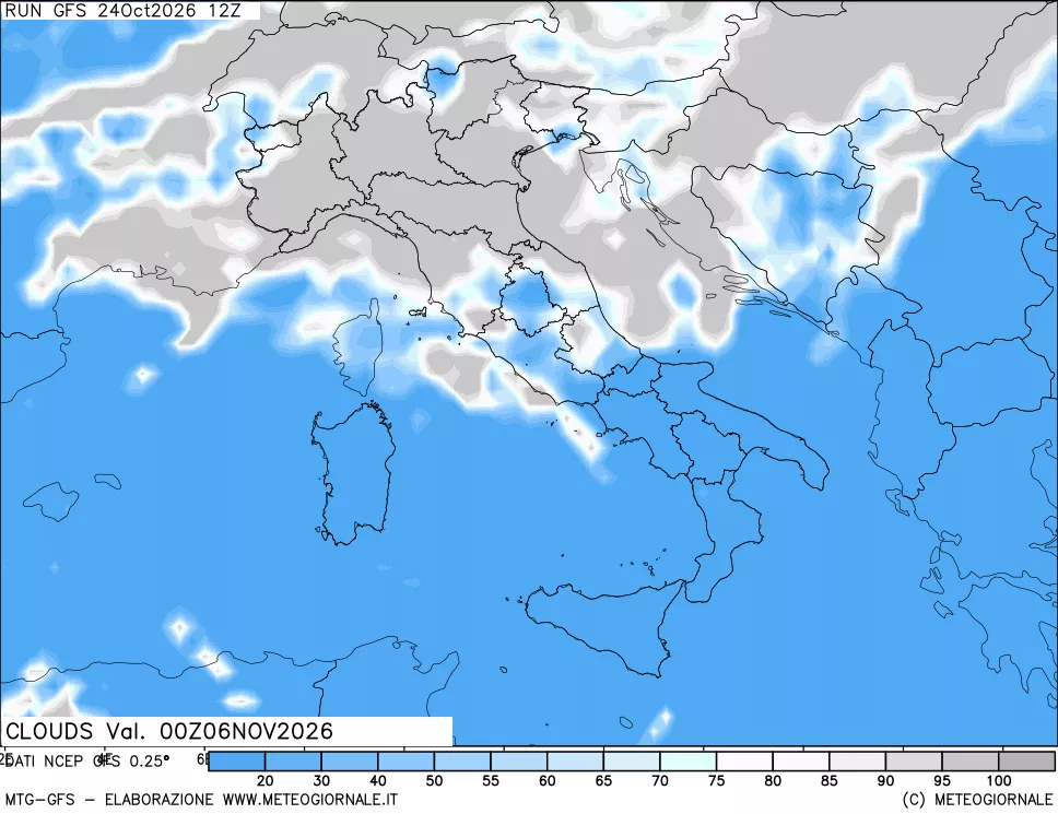 mappa Nuvolosità totale