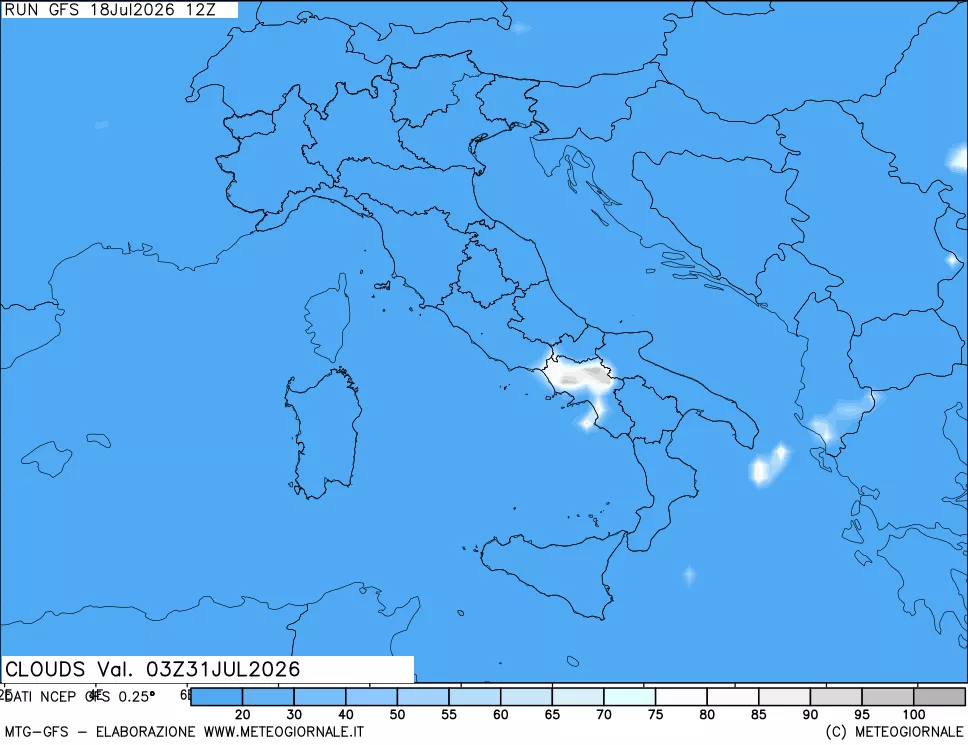 mappa Nuvolosità totale