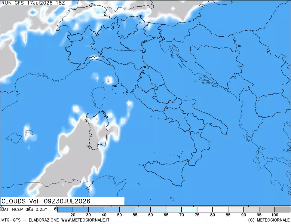 mappa Nuvolosità totale