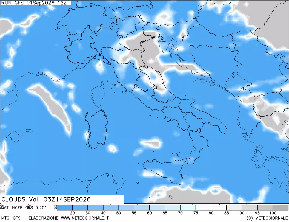 mappa Nuvolosità totale