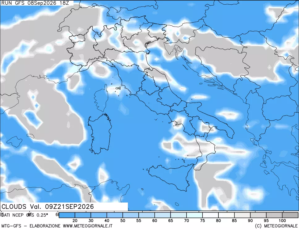 mappa Nuvolosità totale