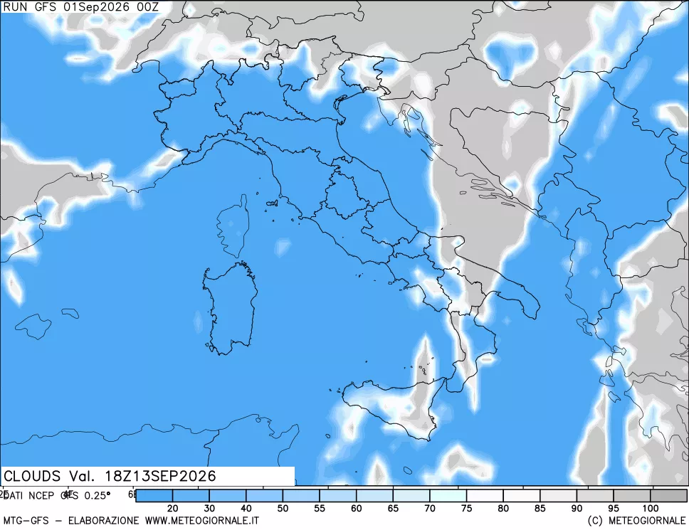 mappa Nuvolosità totale