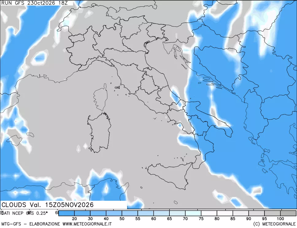 mappa Nuvolosità totale