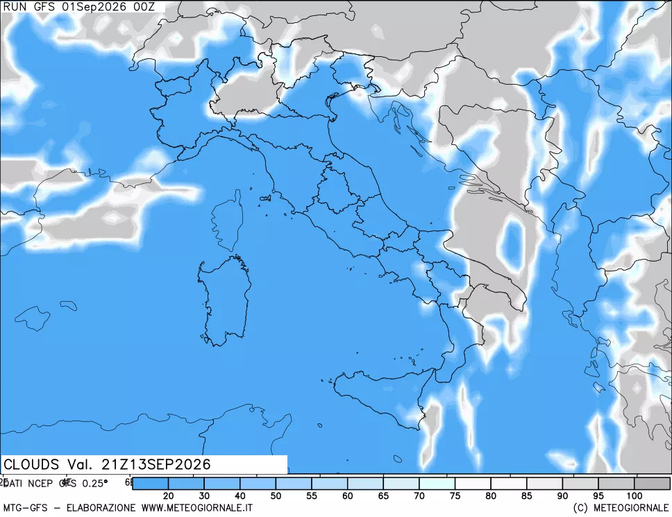 mappa Nuvolosità totale