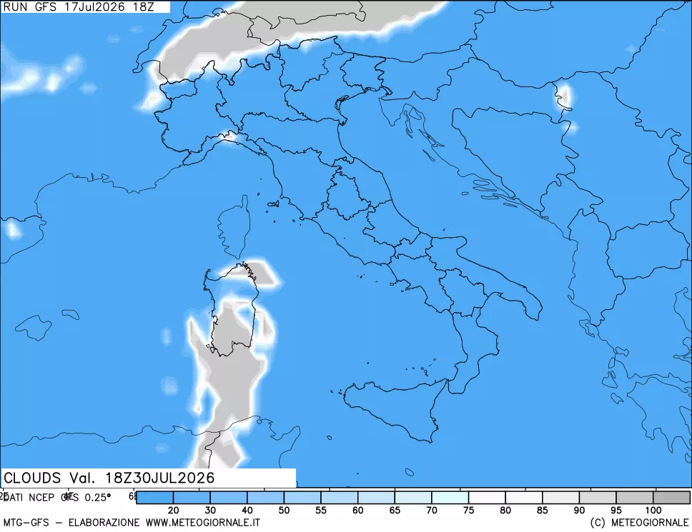 mappa Nuvolosità totale