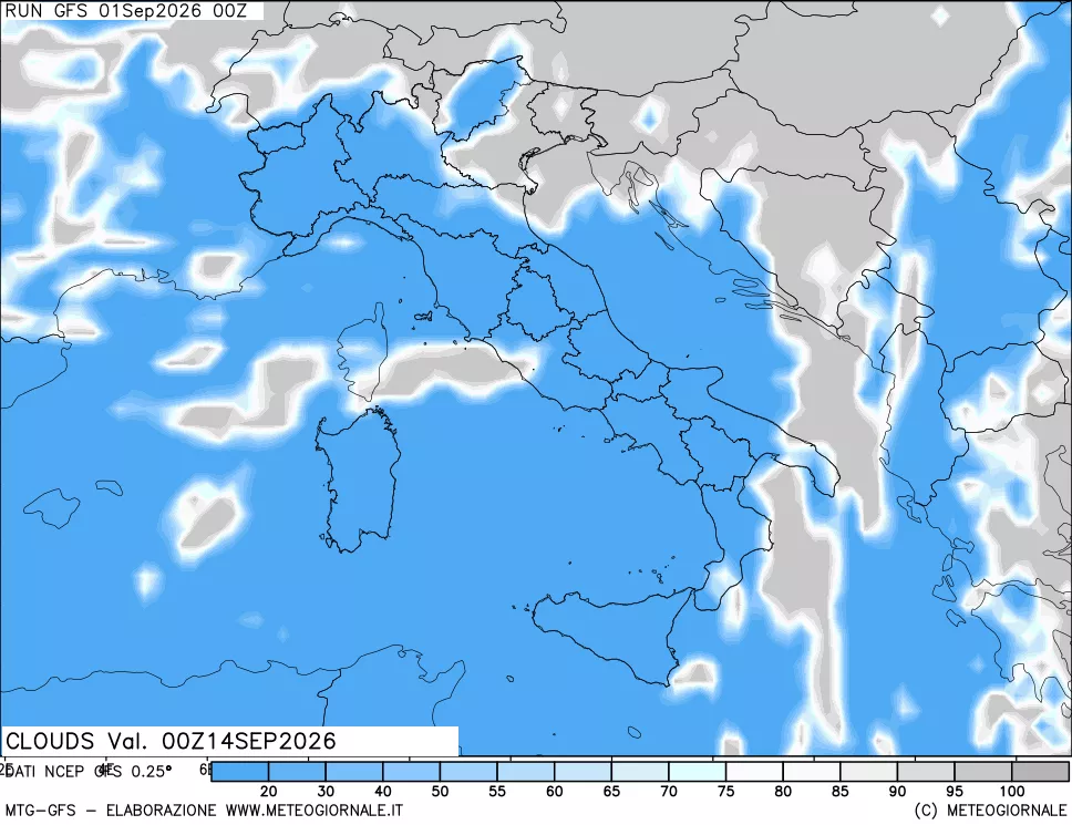 mappa Nuvolosità totale