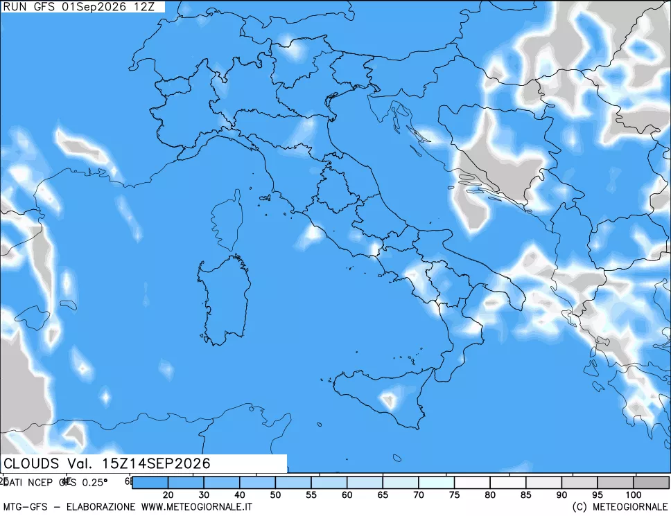 mappa Nuvolosità totale
