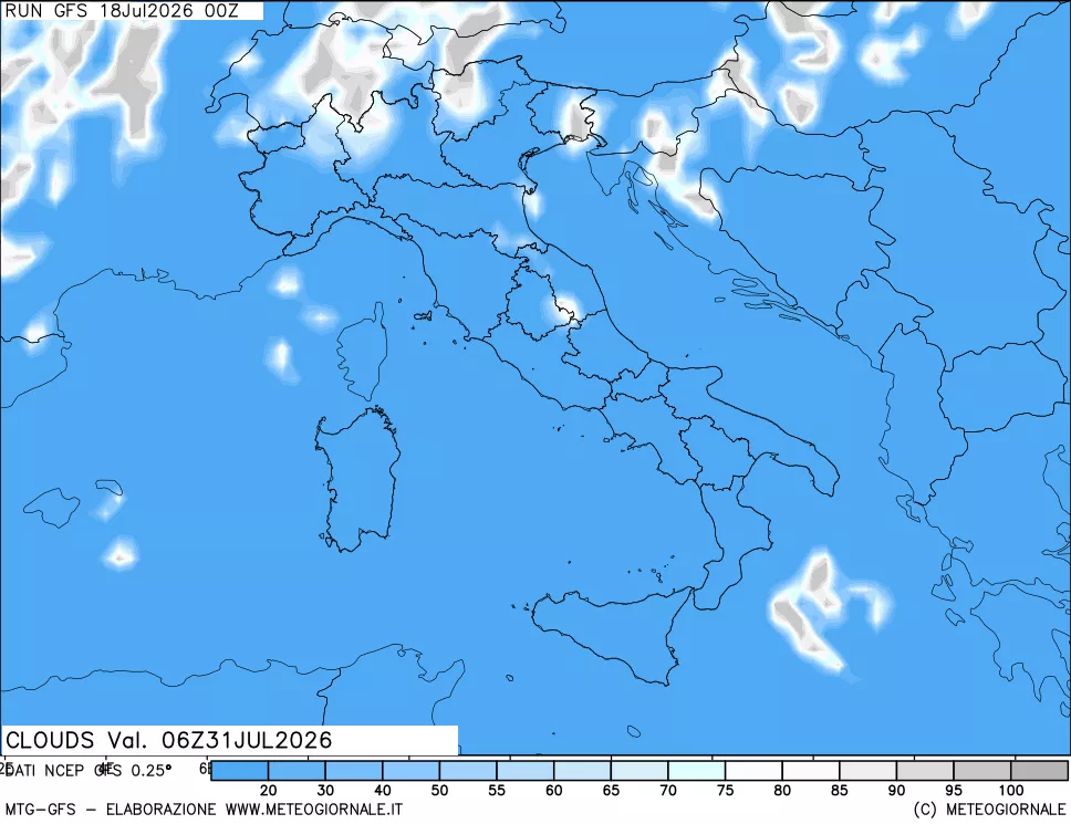 mappa Nuvolosità totale