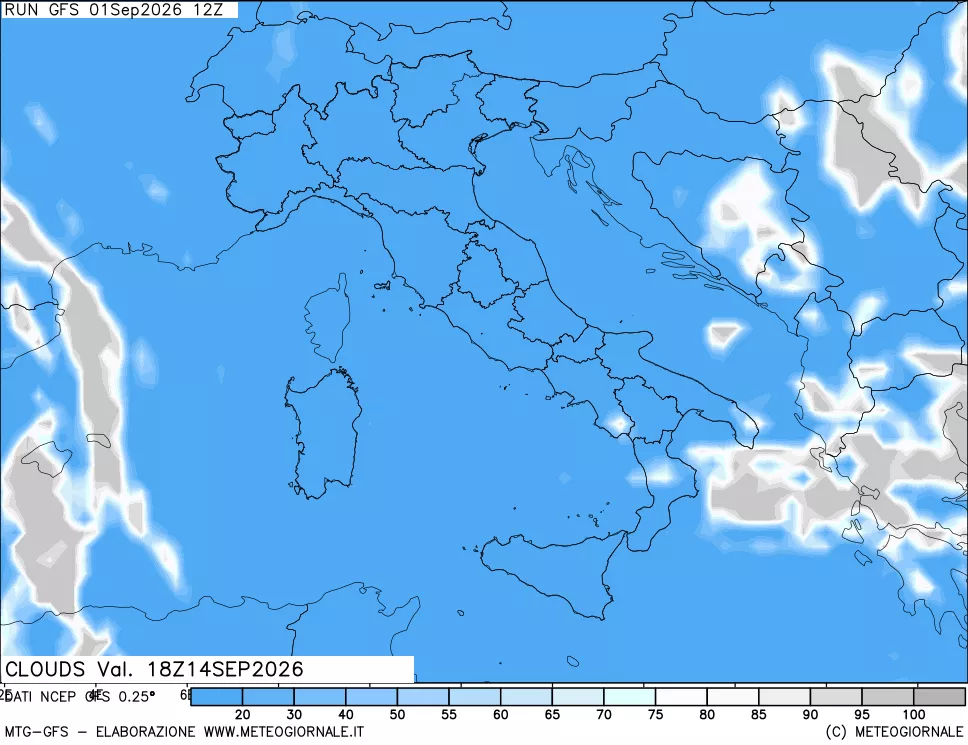 mappa Nuvolosità totale
