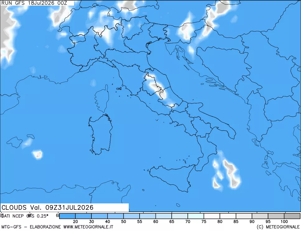 mappa Nuvolosità totale