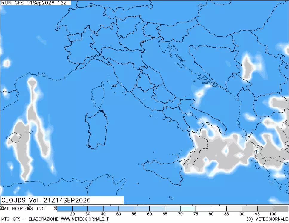 mappa Nuvolosità totale