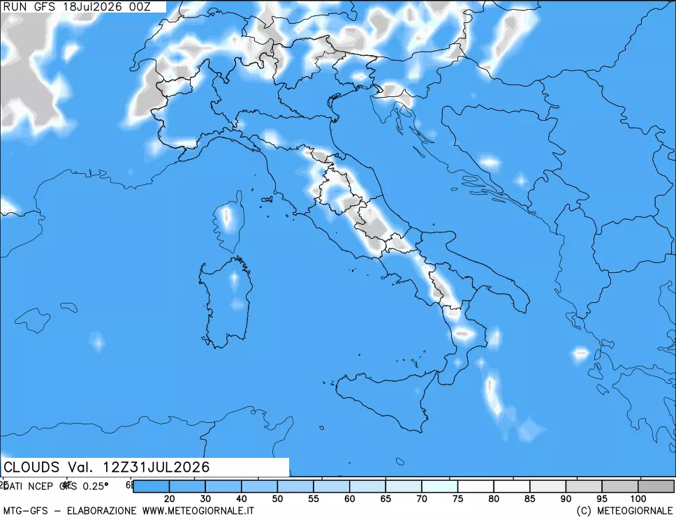 mappa Nuvolosità totale
