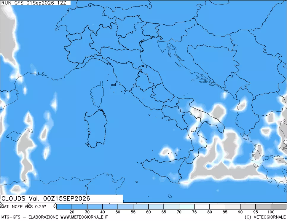 mappa Nuvolosità totale