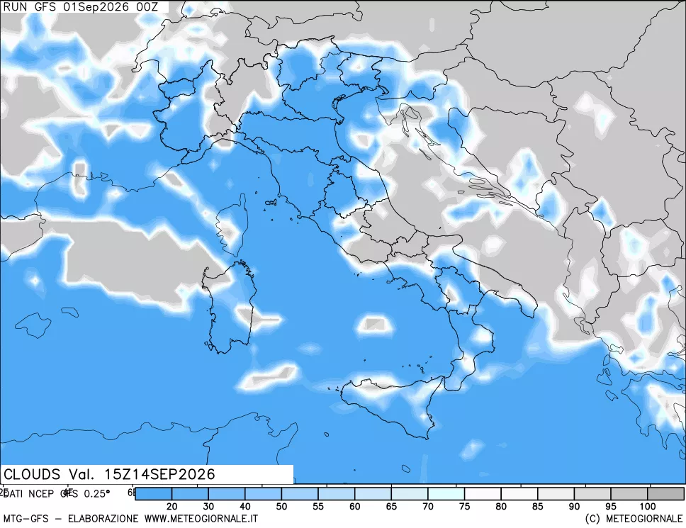 mappa Nuvolosità totale