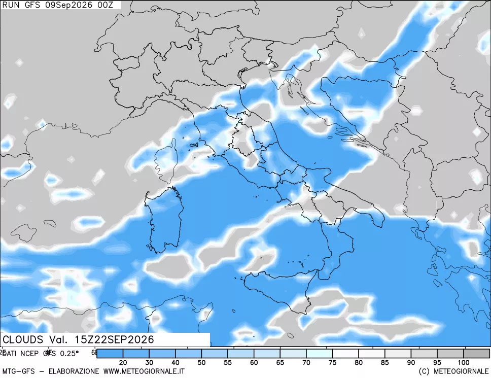 mappa Nuvolosità totale