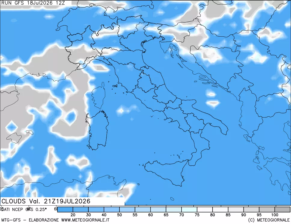 mappa Nuvolosità totale