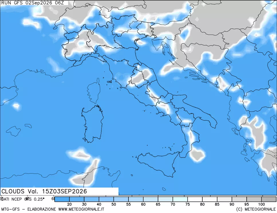 mappa Nuvolosità totale