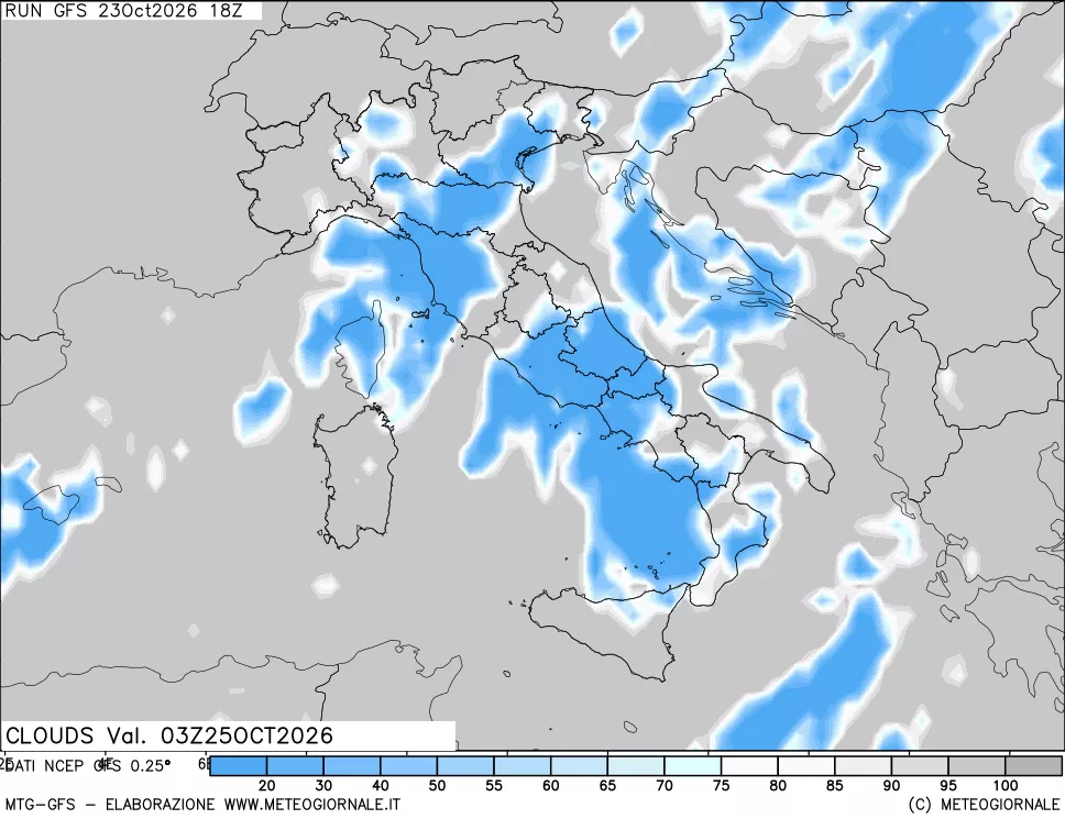 mappa Nuvolosità totale