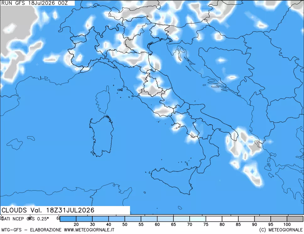 mappa Nuvolosità totale