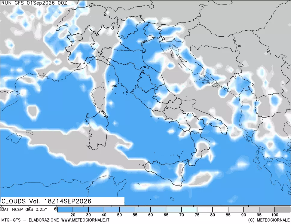 mappa Nuvolosità totale