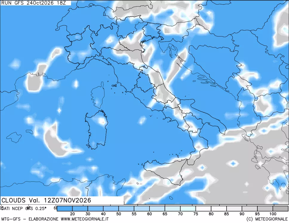 mappa Nuvolosità totale