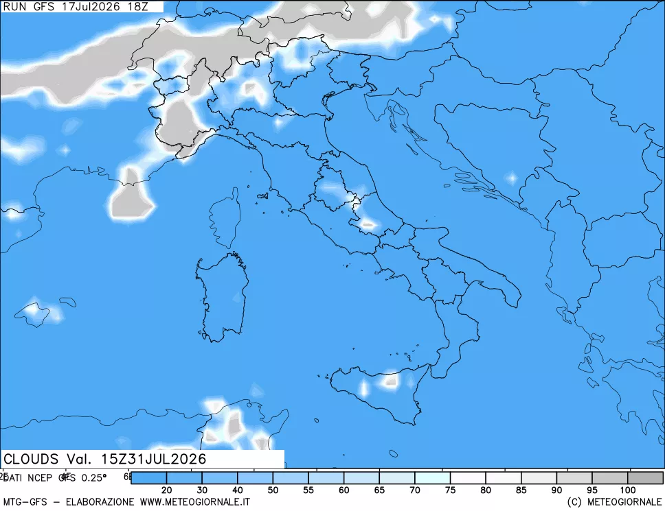 mappa Nuvolosità totale