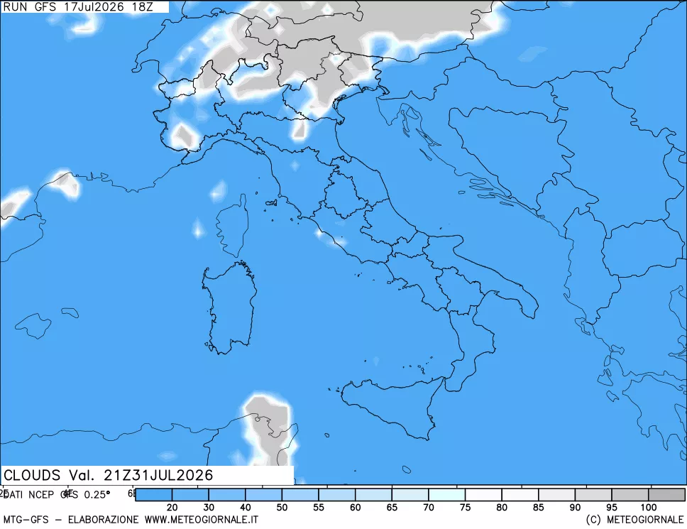 mappa Nuvolosità totale