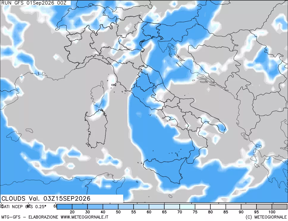 mappa Nuvolosità totale