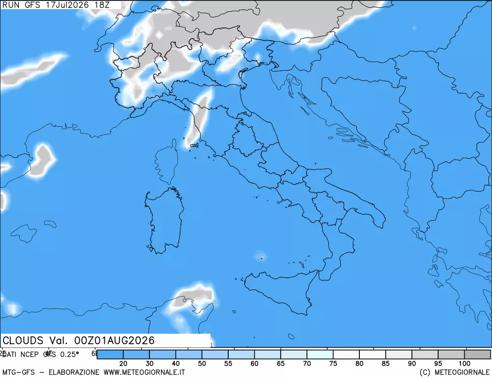 mappa Nuvolosità totale