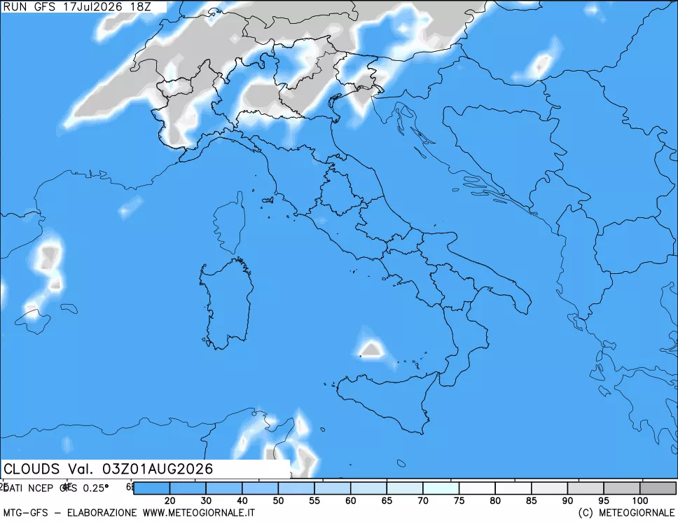 mappa Nuvolosità totale