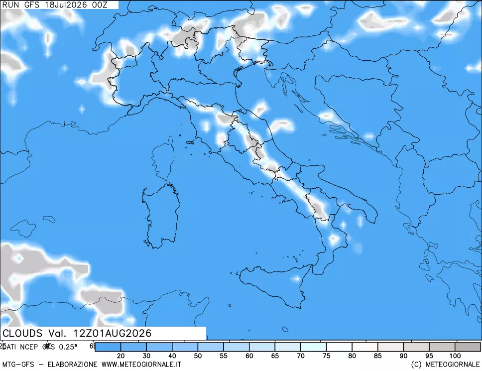 mappa Nuvolosità totale