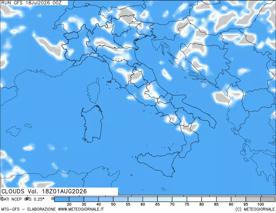 mappa Nuvolosità totale