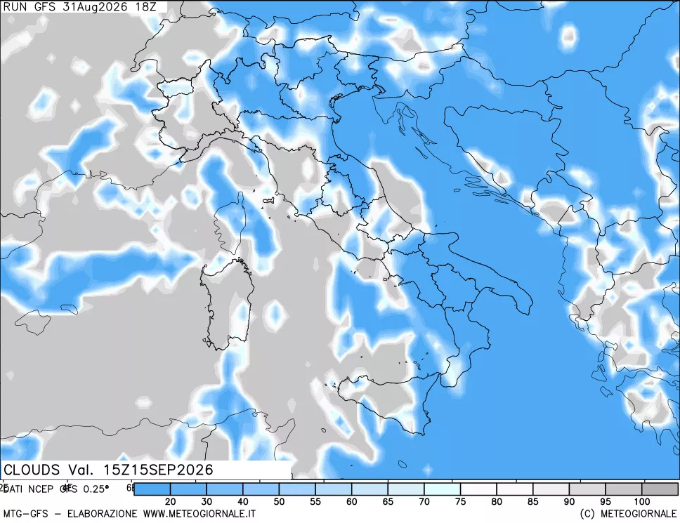 mappa Nuvolosità totale