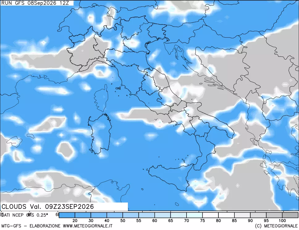 mappa Nuvolosità totale