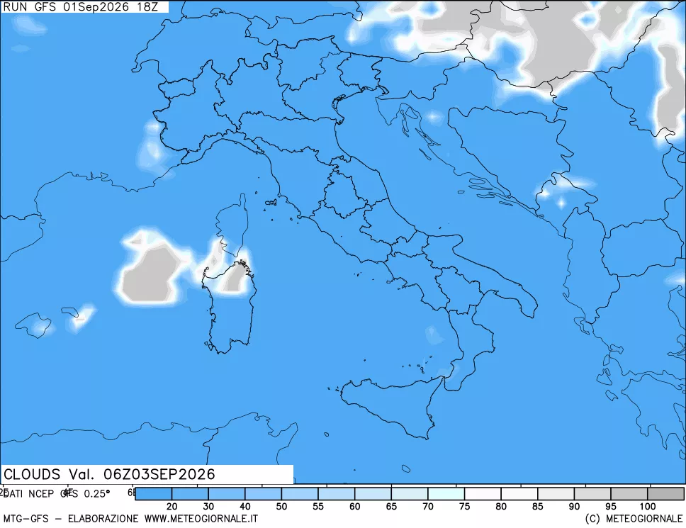 mappa Nuvolosità totale