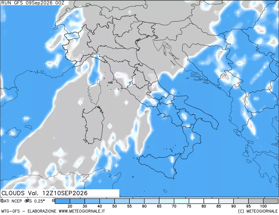 mappa Nuvolosità totale