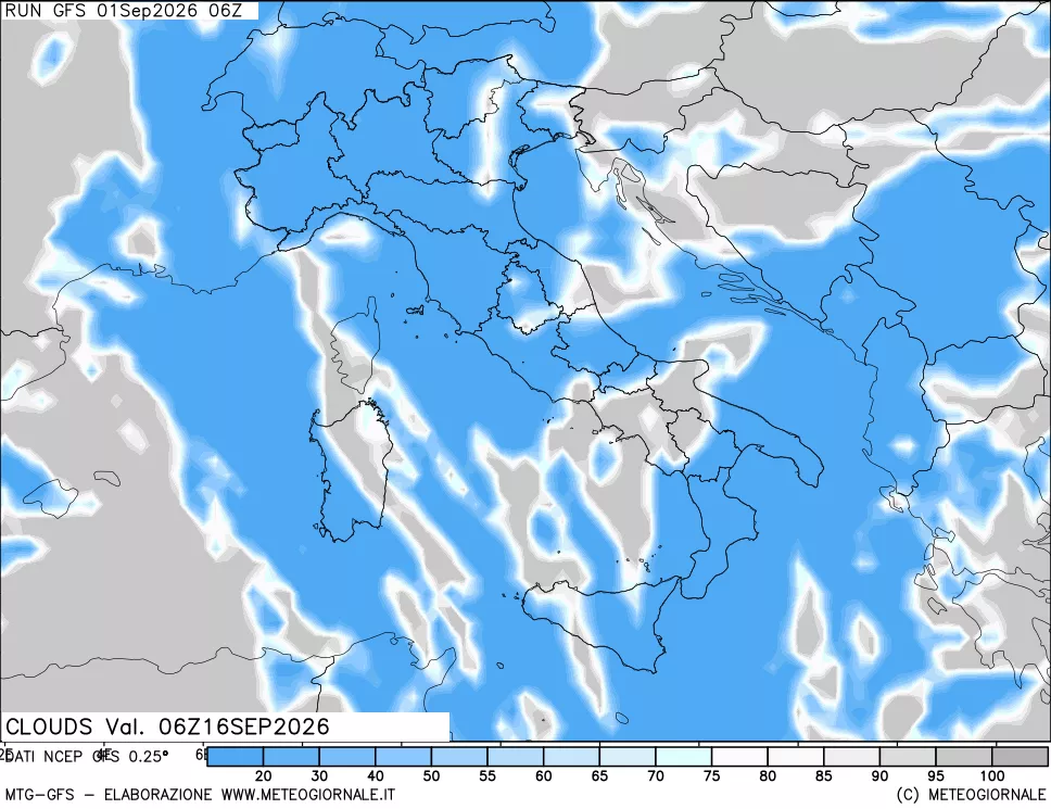 mappa Nuvolosità totale